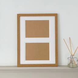 Large 16x12 Frame With Mount, Custom Cut Picture Layout Two Apertures, Framed Wall Hanging Home Work Office Occasion - thumbnail 2