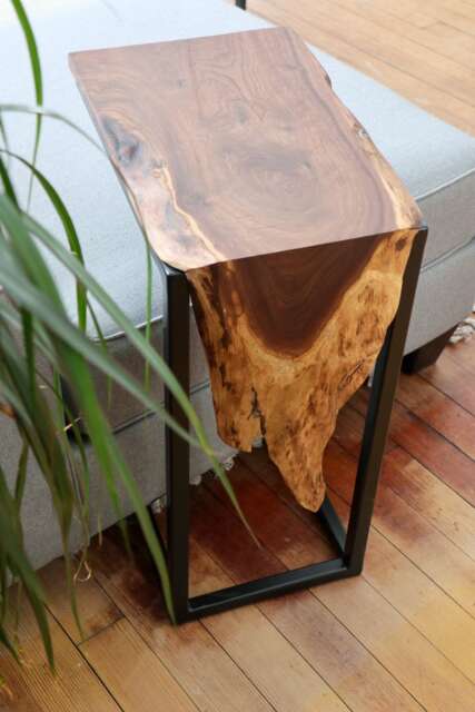 Live-Edge Walnut Waterfall C-Table, Gift For Her, Him, Home Furniture, Handmade Decor, Modern Table, Gift, Wood Furniture - image 1