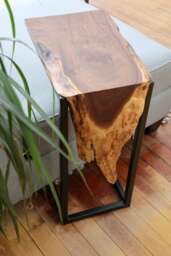 Live-Edge Walnut Waterfall C-Table, Gift For Her, Him, Home Furniture, Handmade Decor, Modern Table, Gift, Wood Furniture