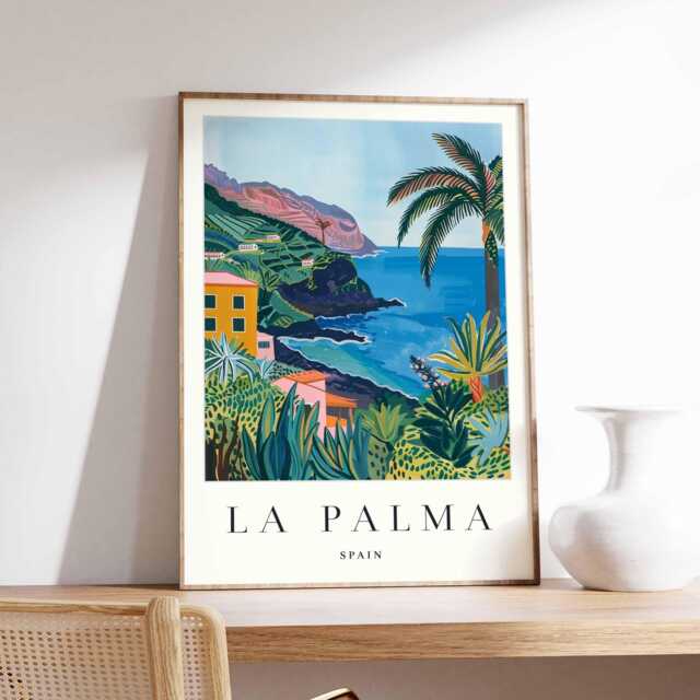 La Palma Travel Poster Spanish Island Wall Art - image 1