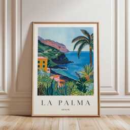 La Palma Travel Poster Spanish Island Wall Art - thumbnail 3