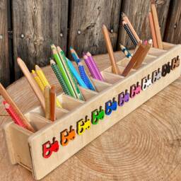 Tractor Pencil Holder, Wooden Personalized Back To School Gift, First Day Of Children's Box - thumbnail 3