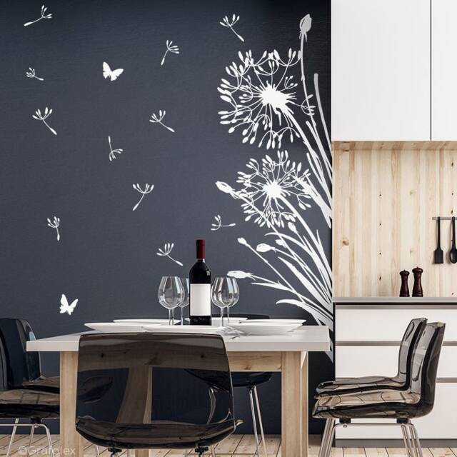 Wall Sticker Dandelions With 25 Seeds & Butterflies Wall Decal Living Room Bedroom Wallart Vinyl Z322 - image 1
