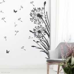 Wall Sticker Dandelions With 25 Seeds & Butterflies Wall Decal Living Room Bedroom Wallart Vinyl Z322 - thumbnail 2