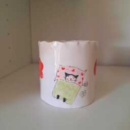 Handmade Ceramic Cat Planter Poppy Flower Pottery Pot - thumbnail 2