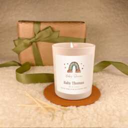 Personalised Baby Shower Candle Gift Set, New Mum To Be Hamper, Custom Name, Gift, Party - thumbnail 3