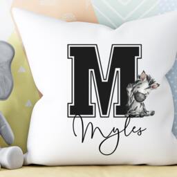 Personalised Jungle Safari Cushion-Kids Nursery Cushion-Personalized Baby Decor Gift-Gender Neutral Gift-Black & White Zebra - thumbnail 3