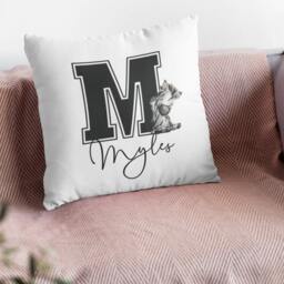 Personalised Jungle Safari Cushion-Kids Nursery Cushion-Personalized Baby Decor Gift-Gender Neutral Gift-Black & White Zebra - thumbnail 2