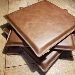 4 Seat Cushions/Pads Leather Brown Antique 38 cm X 37 - thumbnail 2