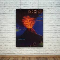 Volcano Poster Vintage Mexico Volcan Paricutin Poster - thumbnail 1