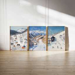 Hakuba Ski Poster Set, Print, Japan Poster, Resort Wall Art - thumbnail 2