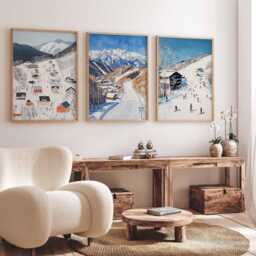 Hakuba Ski Poster Set, Print, Japan Poster, Resort Wall Art - thumbnail 3