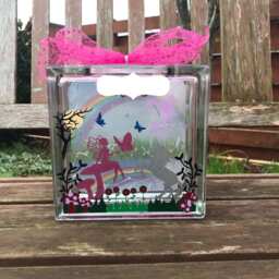 Mythical Fairy Glass Block Night Light, Nursery Decor, Light Up Gift, Mythical Decor - thumbnail 2