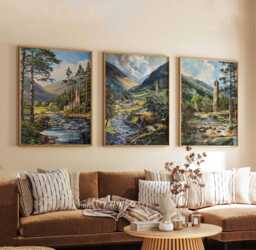 Set Of 3 Glendalough Posters, Ireland Travel Prints, Scenic Landscape Wall Art Set, Nature Poster Irish Decor Gift - thumbnail 1