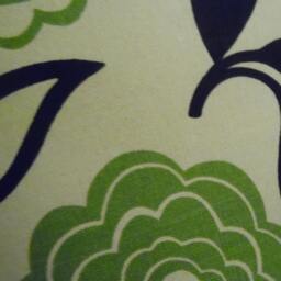 Modern Floral Pillow Cover Green, Black & Ivory Cotton - Soil Release Treated - thumbnail 4