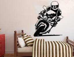 Motocross Motorcycle Wall Decal Removable Dirt Bike Decor 4271 - thumbnail 1