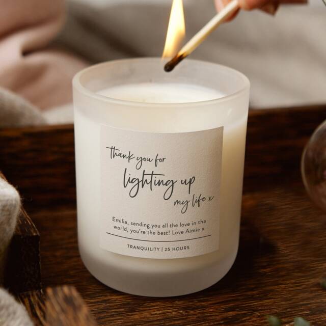 Personalised Friend Candle Frosted Glass Soy Wax Gift - image 1
