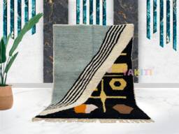 Yakiti - 5X8Ft Moroccan Rug, Beni Ourain Area Modern Wool Living Room Beniourain Handmade Soft Carpet, 152 cm X 261 - thumbnail 1