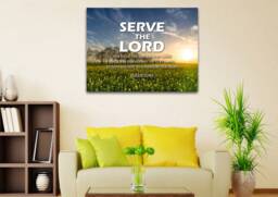 Mark 1045 Serve The Lord Bible Verse Wall Art Canvas Scripture Home Decor Religious Framed Painting Gifts - thumbnail 1