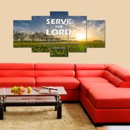 Mark 1045 Serve The Lord Bible Verse Wall Art Canvas Scripture Home Decor Religious Framed Painting Gifts - thumbnail 3