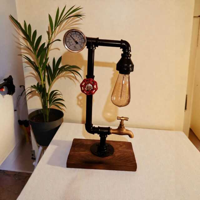 Steampunk Desk Lamp - Rustic Edison Style, Industrial Decor - image 1