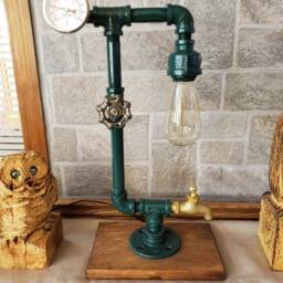 Steampunk Desk Lamp - Rustic Edison Style, Industrial Decor - thumbnail 4