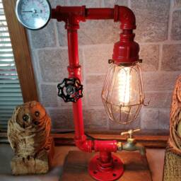 Steampunk Desk Lamp - Rustic Edison Style, Industrial Decor - thumbnail 3