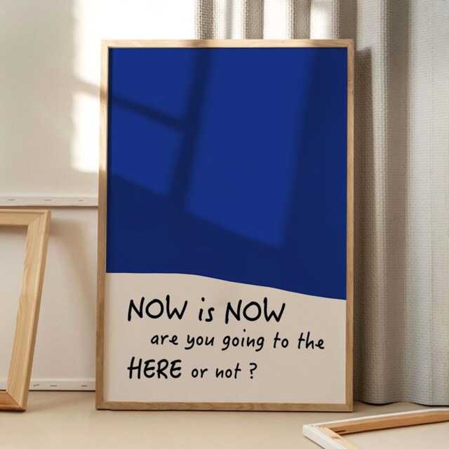Now Is Quote Art Canvas Poster, Trendy Wall Art, Apartment Aesthetic Decor, Retro Home Printed Gift - image 1