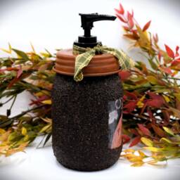 Fall Pumpkins For Sale Mason Jar Hand Soap Dispenser, Primitive Bathroom Decor - thumbnail 3