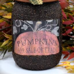 Fall Pumpkins For Sale Mason Jar Hand Soap Dispenser, Primitive Bathroom Decor - thumbnail 2