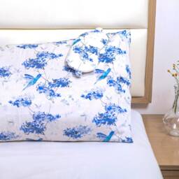 100% Mulberry Silk Pillowcase Both Sides Pattern With Eye Mask & Scrunchie Anti Ageing Smooth Skin & Hair Gift For Her Mother'sday - thumbnail 2