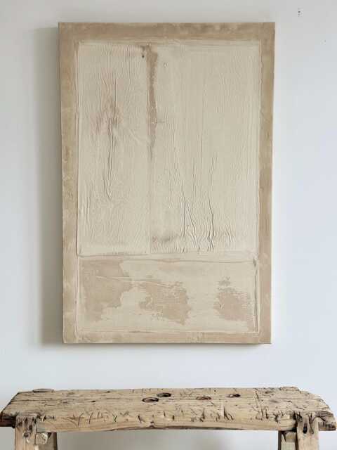 Large Abstract Textured Art Wabi-Sabi Neutral Painting - 24x36 - image 1