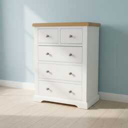 Painted Chest Of Drawers Solid Wood Bedroom Storage, Assembled - thumbnail 2