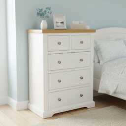 Painted Chest Of Drawers Solid Wood Bedroom Storage, Assembled - thumbnail 3