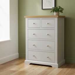 Painted Chest Of Drawers Solid Wood Bedroom Storage, Assembled - thumbnail 4