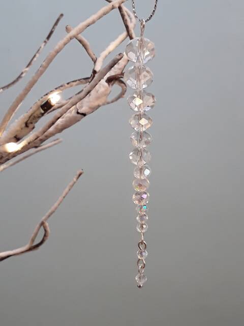 Clear Crystal Icicle Christmas Tree Decoration - image 1