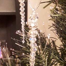 Clear Crystal Icicle Christmas Tree Decoration - thumbnail 2