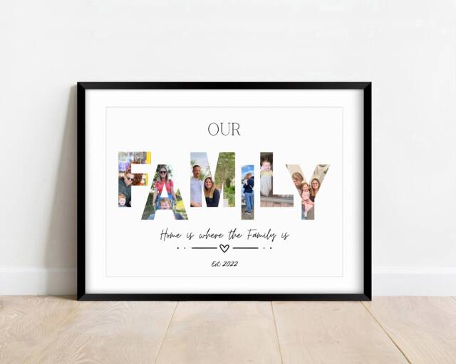 Custom Family Photo Letter Print Personalised Home Decor, Digital Download - image 1