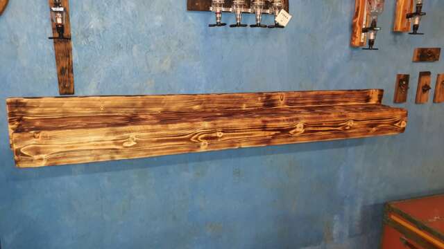 Rustic Wooden Shelves - Bespoke Reclaimed Wood Shelving Custom Length Wall Shelf UK - image 1