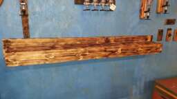 Rustic Wooden Shelves - Bespoke Reclaimed Wood Shelving Custom Length Wall Shelf UK - thumbnail 1