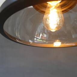 Industrial Glass Globe Pendant Light - Vintage Farmhouse Lighting - thumbnail 3