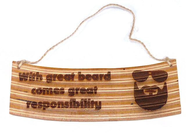 Recycled Skateboards, Cool Gifts, Wall Signs, Wood Signs Sayings, Mens Beard Gift, Unique Home Decor, Art, Sign Quote - image 1