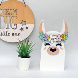Cute Wooden Llama Nursery Decor, Birthday Party, 1st Birthday - thumbnail 3