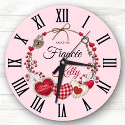 Fianc??e Love Lock Anniversary Birthday Valentine's Day Gift Personalised Clock - thumbnail 1