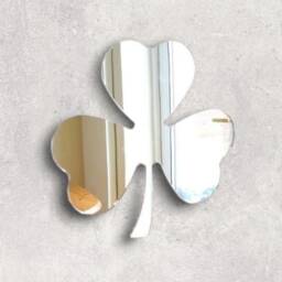 Clover Leaf Acrylic Mirror Wall Art Personalized Engraving - thumbnail 2