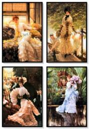 James Tissot Victorian Society Art Prints, Set Of 4 - thumbnail 1