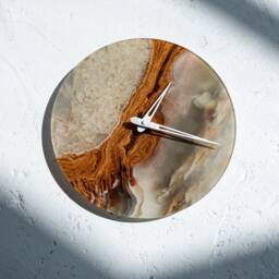 Crystal Clock, Agate Marble Wall Epoxy Modern Natural Large Wall Clock, Unique Clock - thumbnail 1