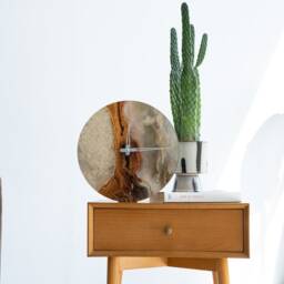 Crystal Clock, Agate Marble Wall Epoxy Modern Natural Large Wall Clock, Unique Clock - thumbnail 4