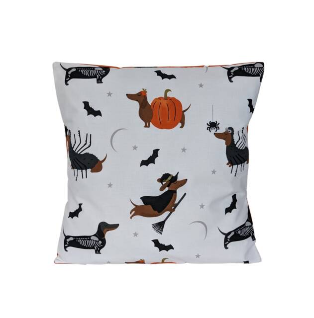 Cushion Cover Halloween Dogs Pumpkin Witch Bats 16 - image 1