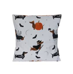 Cushion Cover Halloween Dogs Pumpkin Witch Bats 16 - thumbnail 1